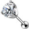 Piercingfaktor Piercing 585 Gold Stecker Knorpel Daith mit klaren Kristall Glitzer Ohr Cartilage Tragus Helix Ohrpiercing Barbell Stab Weißgold 5mm