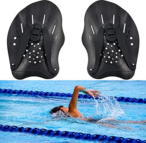 DHER Hand Paddles Swimming Paddles Handpaddel für Schwimmen 1Paar Schwimmpalme Schwimmhand Poof Universal Schwimmtraining Handpaddel Paddel Palm Schwimmtraining Freestyle Stroke Arm Schwimmhäute