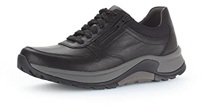 Pius Gabor Herren Sneaker Low, Männer Schnürschuhe,Wechselfußbett,Schnuerer,straßenschuhe,Strassenschuhe,Schnuerung,Black,43 EU / 9 UK