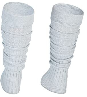 Ateena Stulpen Damen aus Baumwolle, Warm und Bequem Beinlinge, Sportgeschenk, Beinwärmer fur Damen, Beinstulpen in Einheitsgröße Grau