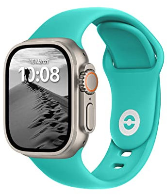 DONEGANI SB per Cinturino Apple Watch 40mm 44 mm 46mm 42mm 45mm 41mm 38mm 49mm Se Ultra 2 Serie 10 9 8 7 6 5 4 3 Band Bracciale Sport Silicone, Blu Lago