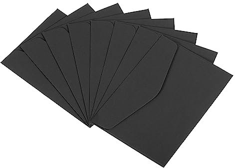 PATIKIL 24Pack Mini Briefumschläge Geschenkkarte Umschlag für Grußkarte Hochzeit Schwarz