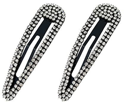 SURALIN 2 PCS Damen Haarschmuck Strass Haarspange Kristall Haarspange Damen Elegante Haarspange Haarspange (Schwarz)