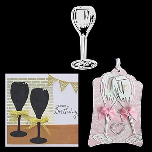 Weinglas Metall Stanzformen Champagnerflöte Stanzformen für DIY Scrapbooking Fotoalbum Papier Basteln Kartenherstellung Dekorativ