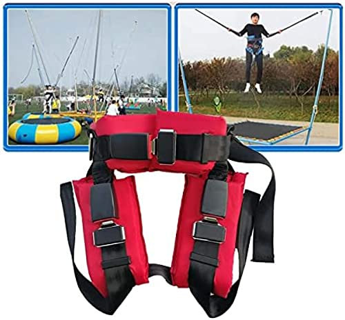 POUR Bungee-Trampolin-Gurt, Trampolin-Zubehör Schnalle Springen DREI Haken Schnalle Sicherheitsgurt Sicherheitsgurt Für Kinder Erwachsene,Rot,M,3POUR3