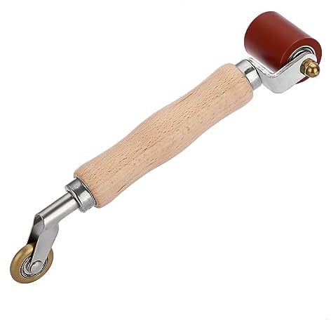 IGNPION Rullo portatile per saldatura 2 in 1, rullo per cuciture in silicone da 40 mm e angolo interale da 6 mm in ottone Penny Roller per nastro in PVC/TPO/EPDM, insonorizzante, striscioni, carta da