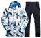 ALSOGO Herren Ski Jacke und Hosen Set Ski Anzug Winter Wasserdicht Winddicht Kapuze Schneemantel 2-Stücke Snowboard Sets 336-bl-Black 2XL