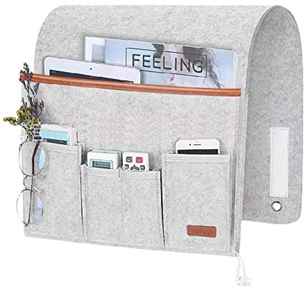 Sunshineface Organiseur antidérapant pour accoudoir de canapé et fauteuil inclinable avec 5 poches, pour tablette/magazines/télécommande/livre