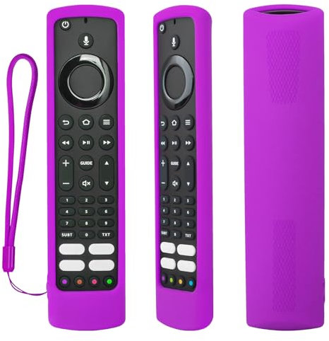 Schutzhülle für JVC/Bush/Toshiba/Xiaomi Fire TV Fernbedienung, YiBiChin Silikon-Fernbedienungshülle Stoßfest Wasserdicht rutschfest Staubdicht Schutzhülle mit Lanyard (Lila)