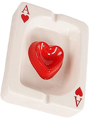 lmoikesz Tragbares Tablett für Raucherzubehör, stilvoller Keramik Aschenbecher, stilvolle und klassische Keramik Geschenkdekoration, Herz