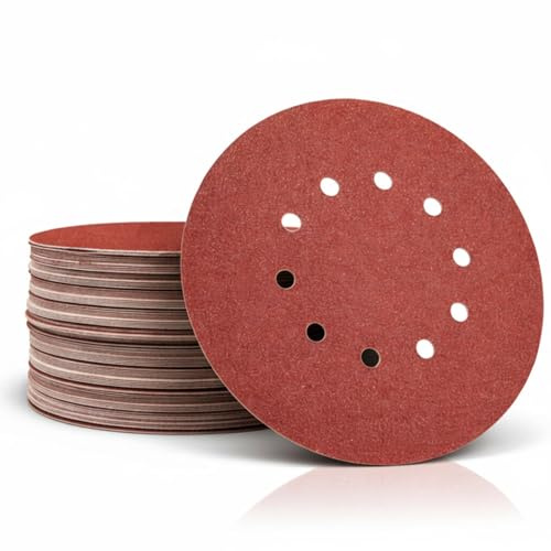 RODOPI RedDevil Schleifscheiben 225 mm Mix – Zirkonkorund für Trockenbauschleifer & Exzenterschleifer, 10-Loch, 50 Stück