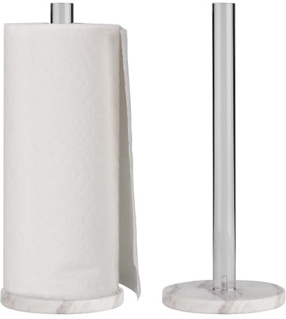 WORHE Küchenrollenpapierhalter, Acryl Marmor,Toilettenpapierhalter, Rollenpapierhalter, Badezimmer, Vertikal, Platzsparend Holder mit Marmorsockel MarbleBase (YGC002)