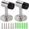 LATERN 2Pcs Stainless Steel Door Stoppers, 7.5CM Wall Mount Door Stopper Heavy Duty Brushed Finish Floor Stopper with Rubber Bumper & Mounting Screws for Wall Floor Home Office School