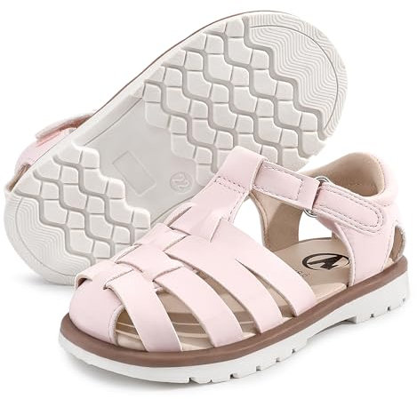 MIXIN Mädchen Sommer Sandalen Closed-Toe Antirutsch Premium Gummi Sohle Kleinkind Walkers Schuhe Rosa 25