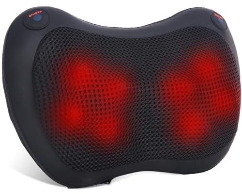 AERLANG shiatsu massagegerät,nackenmassagegerät mit wärme,Massagekissen für Nacken Schulter rücken massagegerät,3D-Tiefenmassagegerät, Geschenke für Männer, Frauen, Heimbüro-Autonutzung
