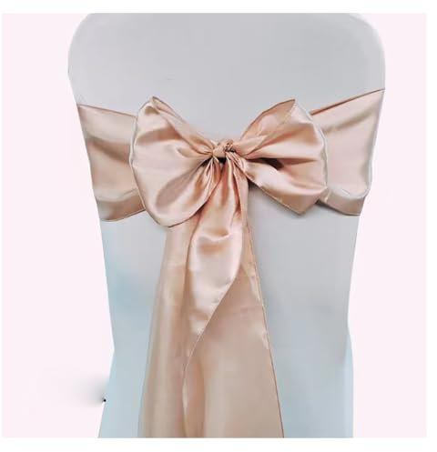 Yurosiay Lot de 50 nœuds de chaise en satin - 17 x 275 cm - Pour mariage, banquet, anniversaire, fête, hôtel, maison, or rose