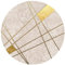 wandmotiv24 Runde Fototapete Abstrakte goldene Linien, selbstklebende Strukturtapete 260g - Klein - (50cm) M0009