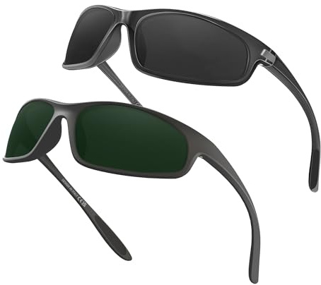 SPEEDHYUN Herren Radfahren Leichte Polarisierte Sportsonnenbrille UV400 Schutz Fahrradbrille 2er Pack Sportbrille (C04)