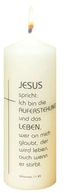Wiedemann Kerzen Trauerkerze 170 x Ø 60 mm in Elfenbein Jesus spricht ..