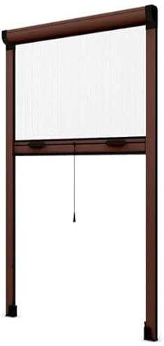 Zanzariera Verticale Riducibile 120 x 250 MARRONE fai da te a Rullo in kit