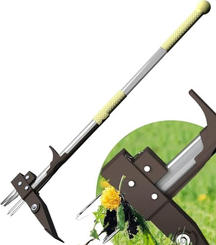 Winslow&Ross Weed Puller with Stainless Steel 4-Claw & Foot Pedal, Telescopic Dandelions Root Remover, Stand-up Manual Weed Tool for Garden & Lawn(39 inch/100cm) Iron