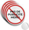 FloraVigo 4 Interdiction de publicité, panneau de boîte aux lettres, étiquette de boîte aux lettres, φ85 mm, aluminium brossé, épaisseur 3 mm, extérieur inox autocollant