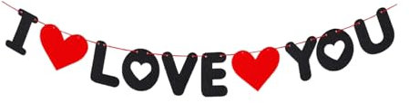 JEKUGOT I Love You Banner I Love You Happy Anniversary Banner Valentines Decorations Anniversary Decorations I Love You Heart Banner for Engagement Proposal Wedding Decoration Props