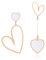 Linawe Herz Ohrringe Weiß, Hängeohrringe Ohrhänger Rosegold, Edelstahl Ohrringe Damen, Modeschmuck Damenohrringe Hänge Ohrringe, Statement Ohringe