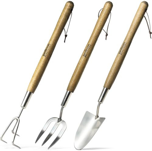Stainless Steel Border Hand Fork, Trowel and Cultivator 3 in 1 Garden Tool Set for Gardening Needs