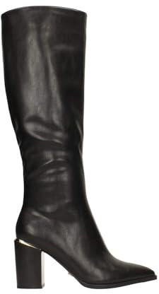 Stivali neri a punta con profilo in metallo sul tallone, Tacco alto 8cm BLACK 36