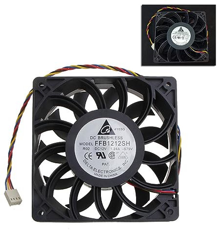 MHADBKH Ventilateur de processeur haute vitesse FFB1212SH 12 cm pour 12 V 1,24 A 3700 tr/min pour ordinateur de serveur CPU pour CAS