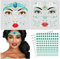 DPKOW Gesichtstattoo Prinzessin Jasmin Kostüm Damen Frauen Temporäre Tattoos Karneval Kostüm Partyzubehör, Glitzersteine Gesicht Prinzessin Jasmin Face Tattoo Schminke Karneval Aladdin Kostüm Damen