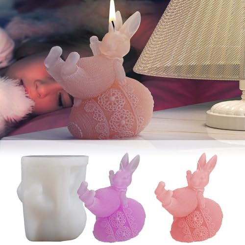 Silikonform Ostereier Hase WISIRENT, Silikonformen Gießformen Hase Ostereier Hase, Ostern Eier Silikonformen Gießformen Ostern, Gießforme Hase für Diy Kerzen Gips