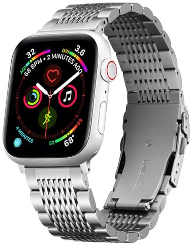 BINLUN Correa de Acero Inoxidable Compatible Con Apple Watch de 42 44 45 46 49 mm Correa Reloj Metal Compatible con iWatch Series 11 10 9 8 7 6 5 4 3 2 1 SE3 SE2 Ultra3 Ultra2, Plata