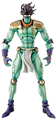 Xinnice Anime Figuren Star Platinum Super Beweglich Figure 17cm PVC Actionfigur mit Zubehör Desktop Dekoration Modell Sammlerstück Statue Ornamente (Grün)