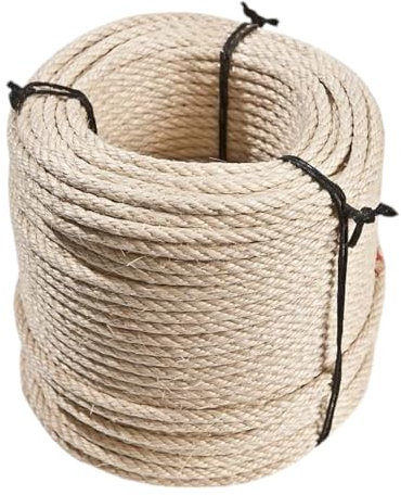 Seil-Shop Sisalseil 6/8/10mm - versch. Längen, 100% Naturprodukt - ohne Zusatzstoffe SPITZENQUALITÄT Sisal Schnur für Kratzbaum (6mm - 100m)
