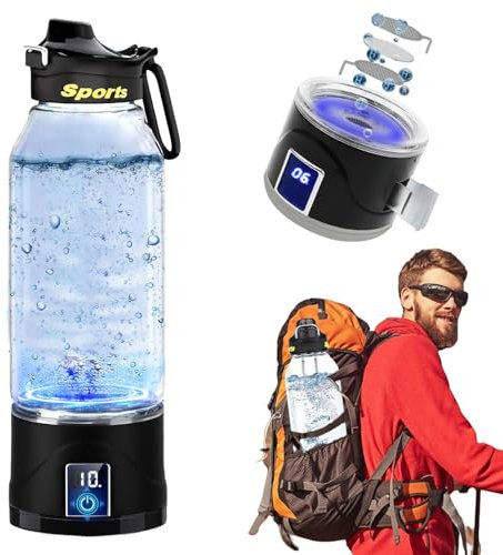 Botella de agua de hidrógeno, ionizador de hidrógeno, botella con tecnología SPE y PEM, botella de lonisator portátil de 1 l para oficina, viajes y bebida diaria