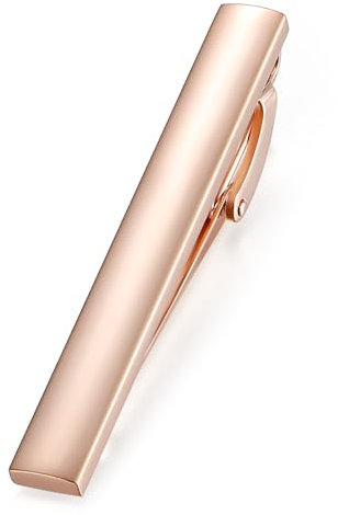 HONEY BEAR Pinces à Cravate Homme/Garçons Slim Skinny,4cm,Acier inoxydable Pour Chemise le cadeau de mariage affaires (Brillant Or rose 4cm)