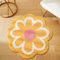 LOMUG Badezimmerteppich, Blumen Weiche Antirutsch Badematte mit Hoher Hygroskopizität, Badezimmermatte Weicher Saugfähig Badezimmerteppich, Teppichboden für Bad Küche Wohnzimmer Toilette(40CM, Gelb)