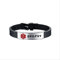 YSJNGF Diabetic Medical Alert Id Armreifen, verstellbare Silikonband-Armbänder für Männer und Frauen, SOS, 21,1 cm