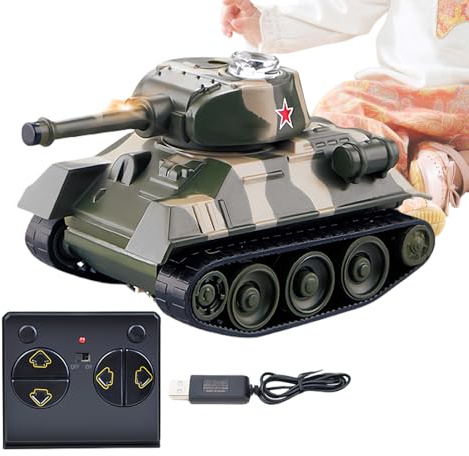 Radiostyrd Tank Fjärrstyrd Realistisk Interaktiv | Leksaksfordon Fjärrkontroll För barn utomhus vardagsrum sovrum trädfamiljespelkvällar inomhus