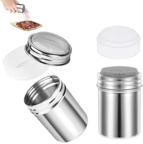 PARFCO Saupoudreuse Sucre Glace Inox 304, 2 Pièces Saupoudreuse Cacao
