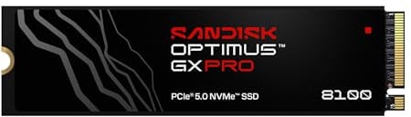SanDisk Optimus GX PRO 8100 PCIe Gen 5 NVMe SSD 8TB (Up to 14,900M/13,200MB/s read/write speeds, Next Gen TLC 3D CBA NAND, Up to 4,800TBW)