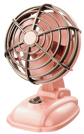 Akfldms Retro Mini Desktop Fan 400mAh USB Rechargeable Desk Outdoor Desk Fan Portable Desktop Fan,Pink