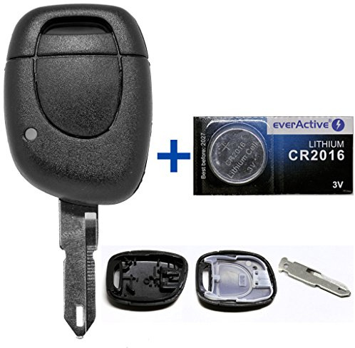 Auto Schlüssel Funk Fernbedienung 1x Gehäuse + 1x Rohling NE73 + 1x CR2016 Batterie für Renault