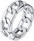 U7 Edelstahl Massiv Kettenring für Männer Großer Ring Hip Hop Street Style Fingerring Cuban Link Panzerkette Rockerring Silberring Modeschmuck für Vatertag Halloween(Ring Größe 62.1)