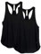 icyzone Yoga Sport Tank Top Damen Racerback Lauftop Fitness Running Shirt Oberteile, 2er Pack (M, Black/Black)