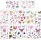 Konsait Tattoo Kinder, 12 Blätter Schmetterling Tattoo Kinder Tattoo Mädchen Kindartattoos für Mitgebsel Kindergeburtstag Gastgeschenke