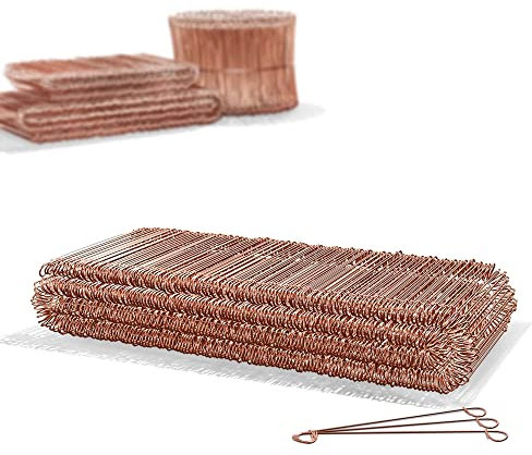 Heimfleiss® Rödeldraht Betonbindedraht 1,0 x 100-160 mm (500 Stk.) - verkupferter Bindedraht in 250, 500 & 1000er Bündel - Ösendraht Drilldraht für Drillapparat & Rödelzange - Drahtsackverschlüsse