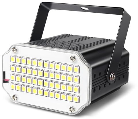 48 Led Stroboskop Disco Licht, Stroboskop Musikgesteuert Disco Blitzlicht für Parties, Stroboskope weiß Party Disco Lights Sound Activated Stroposkopblitzer Halloween Blitz Projektor Lichteffekte